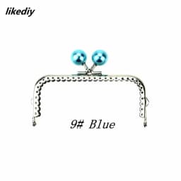 1 Piece 10.5 CM Candy Pearl Head Square Silver Metal Purse Frame Kiss Clasp Lace DIY Bag Accessories