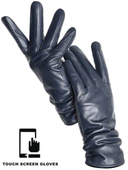 Simple Women's Gloves Winter Warm Plus Velvet Short Thin Touch Screen Gloves Driving Color Women's Leather Gloves High Quality