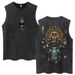 Washed Anime Hunter X Hunter GON·FREECSS Tank Tops Men Women Fashion Vintage Sleeveless T Shirt Cotton Casual Oversized Vests