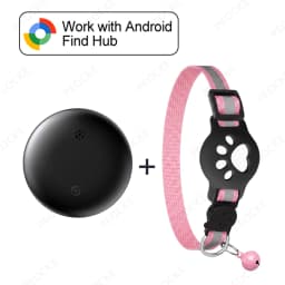 Android Smart Location Tag With Cat Collar Works with Google Find Hub GPS Tracker Item Finder Wallet Suitcase Pets Bag Luggage