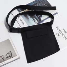 [EAM] Black Irregular Pocket Buckle Long Wide Belt Personality Women New Fashion Tide All-match Spring Autumn 2026 1DH8957