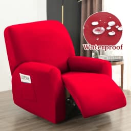 Water-resistant Recliner Covers with Pockets Stretch Reclining Chair Covers Sofa Couch Covers Furniture Protector for Pet Kids