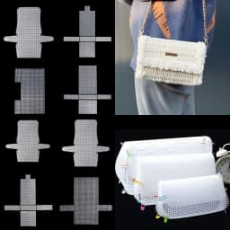 DIY Plastic Weaving Plastic Mesh Cloth White Craft Bag Fixed Grid Sheet Handmade Knitting Crochet Bags Plate Bag Accessories