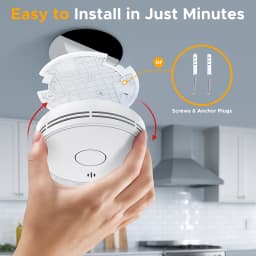 V-COME Smoke Detector with 10-Year Lithium Battery, Photoelectric Smoke Alarm, UL 217 Tested, CE UKCA EN 14604, VS02