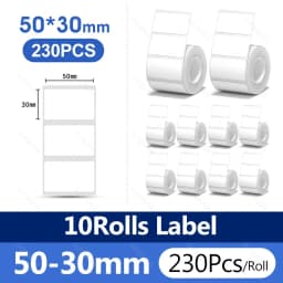 5/10 Rolls NiiMBOT White Thermal Sticker Label Self-adhesive Waterproof Labels Paper For Niimbot B1 B21 Mini Portable Printer