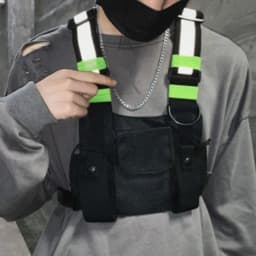 Functional Tactical Chest Bag For Men Fashion Bullet Hip Hop Vest Streetwear Bag Waist Pack Unisex Black Chest Rig Bag