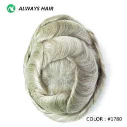 Invisible Hairline Hair System Unit for Men 0.03-0.04mm Super Thin Base Toupee Indian Human Hair Mens' Topper Wig