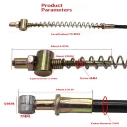 E-bike Brake Cable Rust Proof 1PC 1.25-2M Adjustable Front Rear Drum Brake Line for Electric Scooter Upgrade Parts