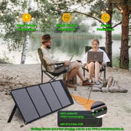 2000W Foldable Solar Panel, 12V Portable High-Efficiency Charger for RV, Camping, Off-Grid & Emergency Power Supply