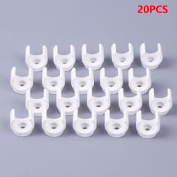 "20mm PVC Water Pipe Clamps Connectors - Secure fit for 0.5/0.79 Inch OD Pex Tubing, TV Trays and Hose Support, Pack of 20."
