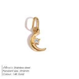 EMANCO Star Sun Pendant Charms for Earrings Necklace Making Supplies Stainless Steel Gold-Plated Diy Jewelry 48 Hour Shipping