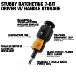 TOUGHBUILT TB-H5-MR-11 / TB-H5-MR-30 7/14-Bit Screw Ratchet Driver Hand Tools Made S2 Steel Sold Separately Hand Tools defective