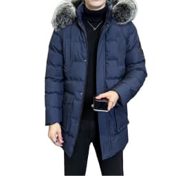 Autumn Winter Main Push Mid Length Solid Color Hooded Cotton Coat For Men Plus Size Korean Style Thick Warm Unisex Youth Trendy