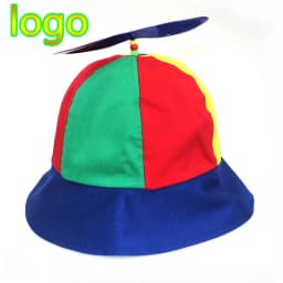 New Custom Logo Parent Child Cotton Helicopter Propeller Bucket Cap Outdoor Unisex Color Matching Sun Protection Fisherman Hat