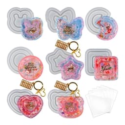 Double Layer Quicksand Pendant Crystal Epoxy Resin Mold Jewelry Keychain Silicone Mould DIY Casting Tools