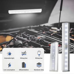 Home LED PIR Motion Sensor Lamp Cupboard Wardrobe Bed Under Cabinet Night Lights Smart Perception Closet Stairs Charging Magnet