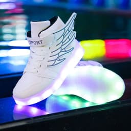 Luminous Wing Kids Sneakers USB Charge LED Illuminated Shoes Boys Girls Casual Sport Board Shoes for Older Children Lights Shoe