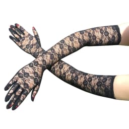 54cm Lengthened Lace Full Finger Party Gloves For Men Women New Solid Sunscreen Long Mittens Outdoor Bride Dress Up Gloves