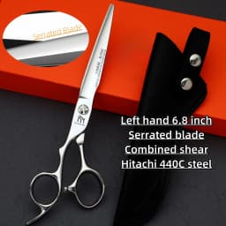 6.0-7.0 inch MURASAKI Left Hand Scissors, Rose Gold Coating, VG10 Metal Steel Barber Shears, Salon Top-Level Hair Cutting Tools