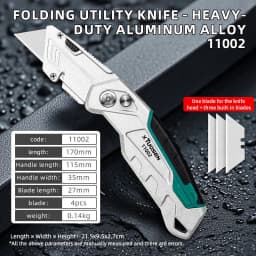 Universal Carpet Knife, Retractable Utility Knife with Blade Storage, Professional Heavy Duty Cutter Knife with 10 Blades
