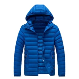 2024 New Men's Lightweight Padded Jackets Autumn Spring Warm Demi-season Hooded Zip-up Parka Black Big Size Coat Male Outerwear