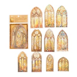 10Pcs Moonlight Sonata Decorative Sticker Retro Ice Crystal Flower Window Scrapbooking Material Label Diy Diary Album Planner