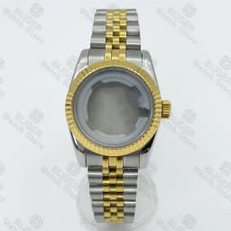 BLIGER 31mm NH05 NH06 Watch Case Fluted Curved Silver Gold Rose Gold Jubilee For Ladies Watch Date Sapphire Glass Waterproof
