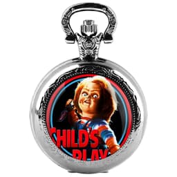 Creative Horror Design Glass Dome Quartz Pocket Watch Necklace Pendant Clock Vintage Men Women Kids Gift Clock Halloween Gift