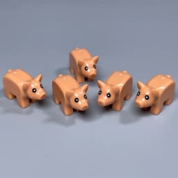 MOC City Animals Building Block Model Farm Ranch Scene Accessories Goat Wolf Pig Owl Flamingo Parrot Bird Zoo Kids Brick Toy T04