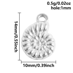6Pcs/Lot Stainless Steel Round Vortex Sea Conch Shell Charms Spiral Swirl Pendant подвески For Jewelry Findings Accessories