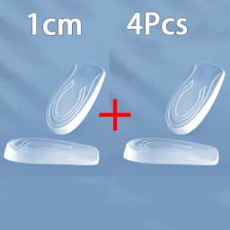 1Pair Men's and Women's Height Increasing Insoles Invisible Elastic Heel Pads Silicone Shock Absorbing Insoles