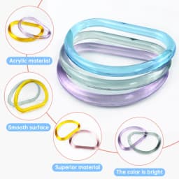 2/4/10Pcs 10cm Acrylic D Ring Transparent Plastic Handle for Bags Handbag Woven-bag Replace Bag Handles Purse Frame Accessories