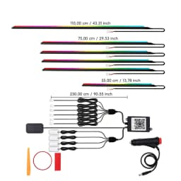5/6/9/10in1 Symphony Car Ambient Light Interior Acrylic Guide LED Strip Light Cigarette Decoration Atmosphere Lamp APP Control