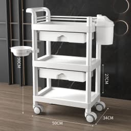 Barbershop Trolley with Wheels Multi-Layer Storage Rack High Load Capacity Durable 360°Rolling Workbench for Salon Spa Tattoo
