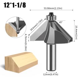1pc 6mm 12mm Shank 45 Degree Bevel Router Bit Woodworking Milling Router Bit Trimming Machine Carving Router Bit