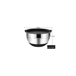 1/6PCS Silicone Bottom Thickened with Lid Cooking Basin Stainless Steel Egg Beating Basin Salad Mixing Basin Kitchen Baking