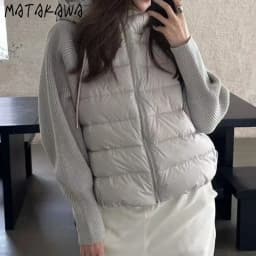 Matakawa Knitted Patchwork Autumn Winter Jackets for Women Light Weight Short Parkas Coats Korean Fashion Solid Chaquetas