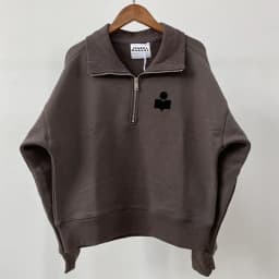 New style jacket for niche women, plush semi high neck zipper, loose fleece, pure cotton sweater