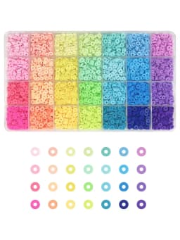 SHU YU 14400/4200/2400pcs Assorted Polymer Clay Beads Kit for DIY Jewelry Making-Handmade Craft for Bracelet, Necklace, Earrings