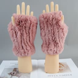 2026 New Fashion Real Rex Rabbit Fur Gloves Women Winter Genuine Fur Mittens Girl Fingerless Gloves Wrist Warmer Elastic Fluffy
