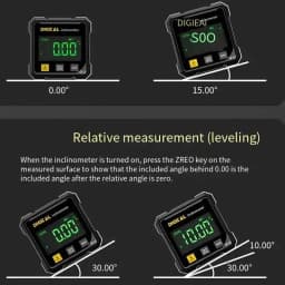 Digital Electronic Level 360° Angle Finder 4-Sided Magnetic Inclinometer Protractor Precision Level Box for Woodworking Tools