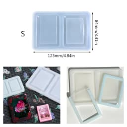Photo Frame Resin Art Shaker Mold Creative Card Pendant Clear Quicksand Silicone Mold DIY Crafts Casting Epoxy Mold for Keychain