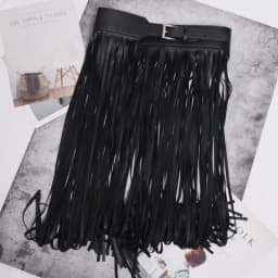 [EAM] New Spring Summer Pu Leather Long Tassel Brief Personality Girdle Decoration Belt Women Fashion Tide 2026 All-match JX375