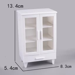1Set Miniature White Cupboard Display Cabinet Storage Lockers +ornament Furniture Model Decor Toy DollHouse Accessories