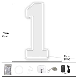 Extra-Large LED Neon Numbers Sign 76cm/100cm Stand up & Wall Mounted for Birthday Wedding Celebration Party Decor