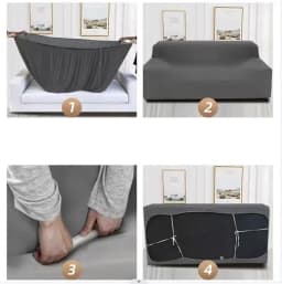 Solid Color Elastic Sofa Covers for Living Room Spandex Sectional Corner Sofa Slipcovers Couch Chair Cover 1/2/3/4 Seater