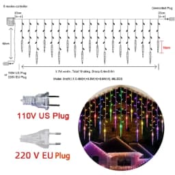 Christmas Fairy Curtain String Lights 3.4M LED Star Deer 220V 110V Garland Festoon for Xmas Tree New Year Navidad Party Decor