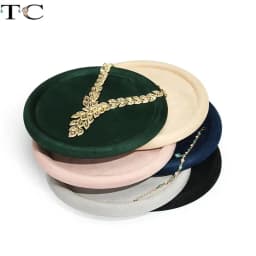 Necklace Ring Earring Bracelet Ornaments Display Tray Display Counter Jewelry Storage Tray Velvet Leather Look Pallet