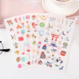 6 Sheets/pack Kawaii Washi Stickers Flower Leaf Food Decorative Stickers For The Diary Paper Sticker Label Korean Stationery