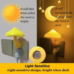 1PC Mushroom Night Light Plug-in Lamp,Dimmable LED Nightlight,Bedroom,Kids Room,Nursery,Hallway,Bathroom,Toilet,Auto On/Off